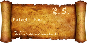 Meleghi Saul névjegykártya
